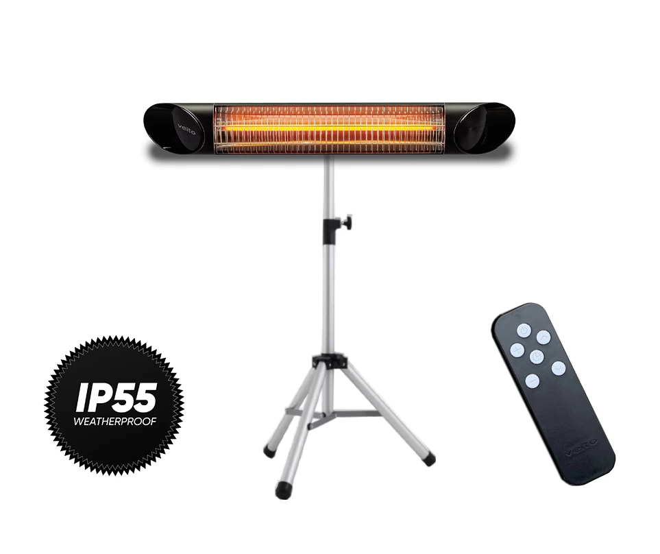 Anglies pluošto infraraudonųjų spindulių šildytuvas Veito BLADE S su stovu