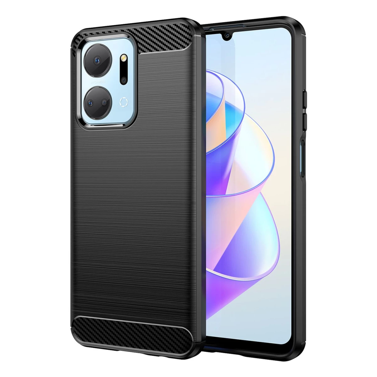 Anglinis Dėklas Honor Play 40 Plus / Honor X7a Lankstus Silikoninis Anglies Dėklas, Juodas