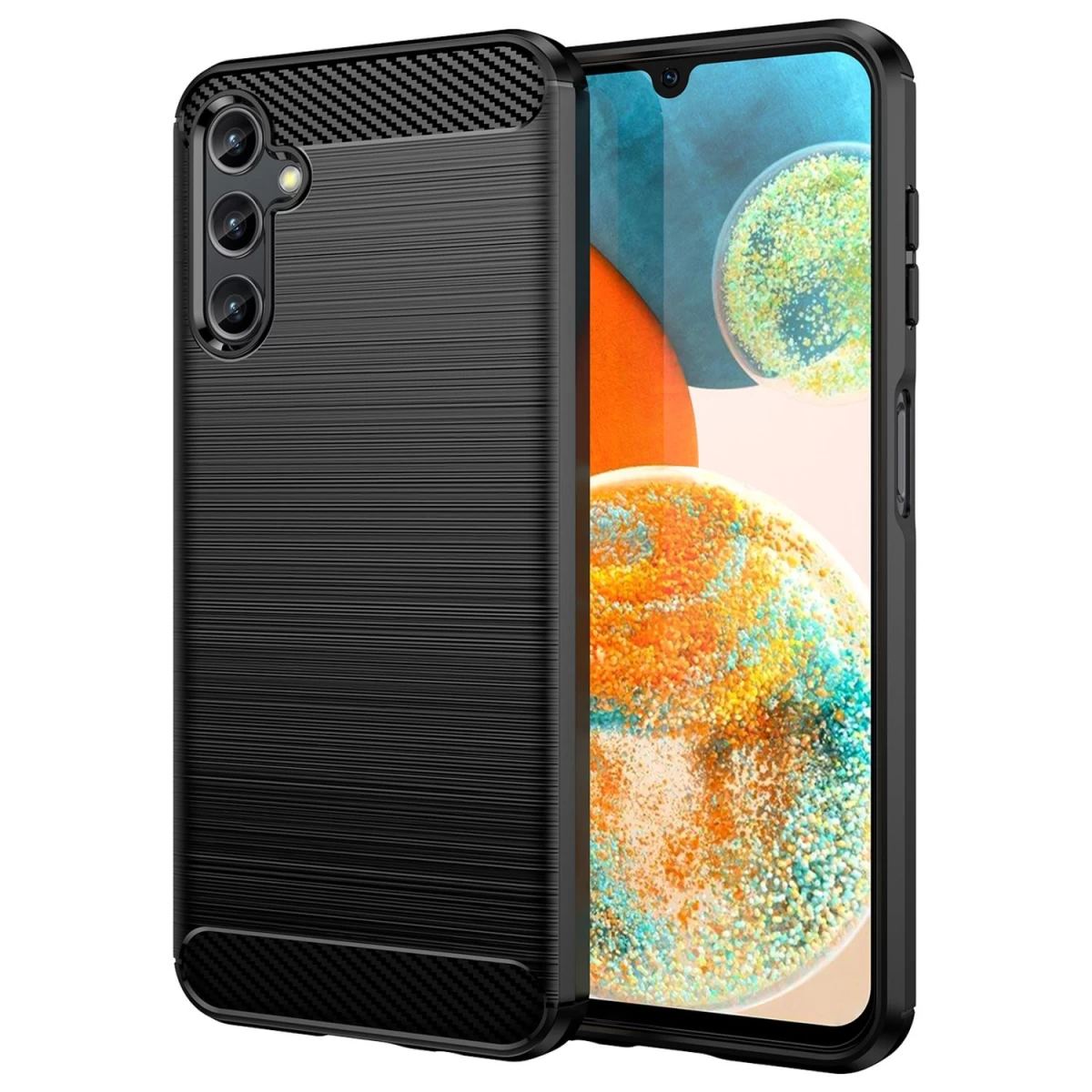 Anglinis Dėklas Samsung Galaxy A14 5g Lankstus Silikoninis Anglinis Dėklas Juodas