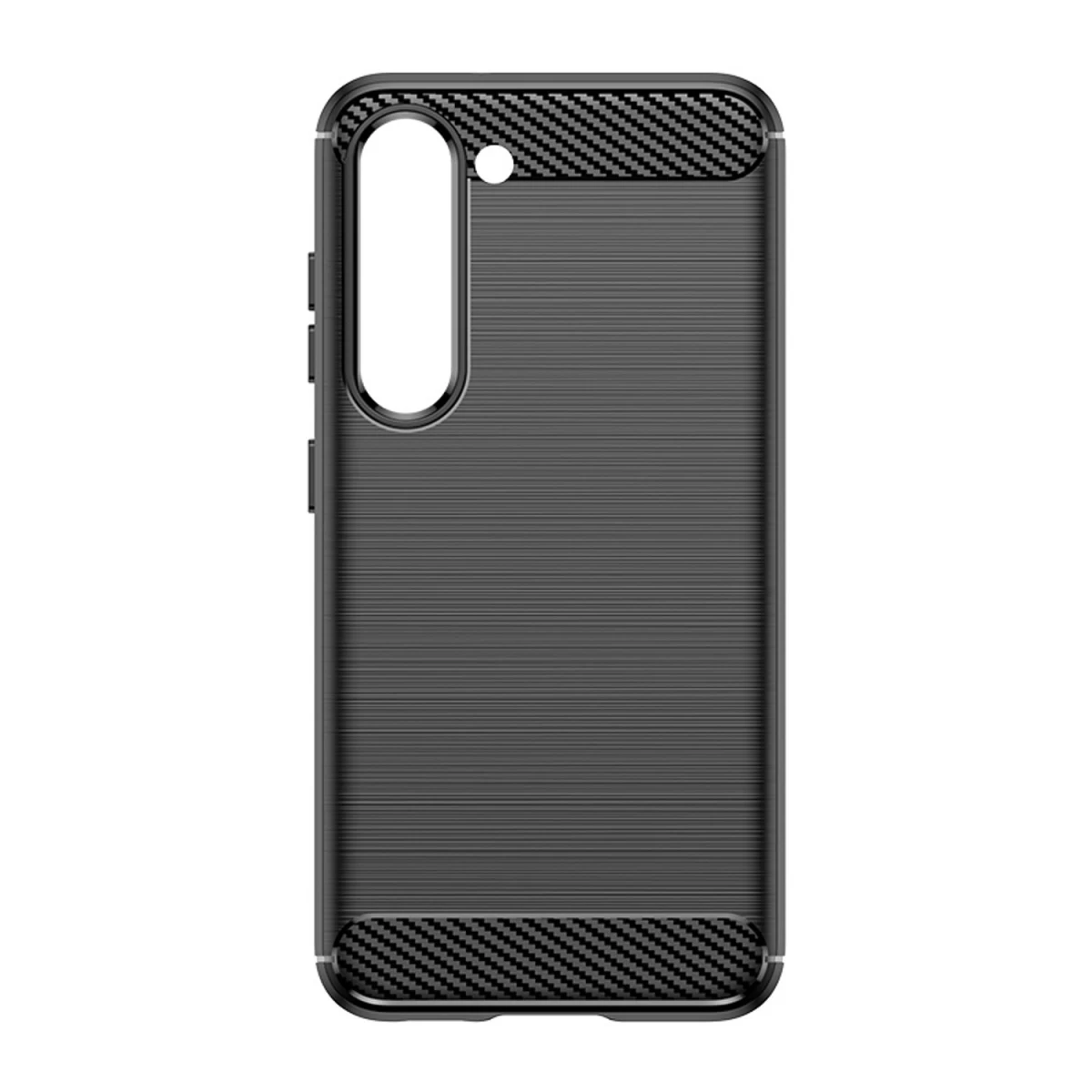 Anglinis Dėklas Samsung Galaxy S23+ Lankstus Silikoninis Anglinis Dėklas Juodas