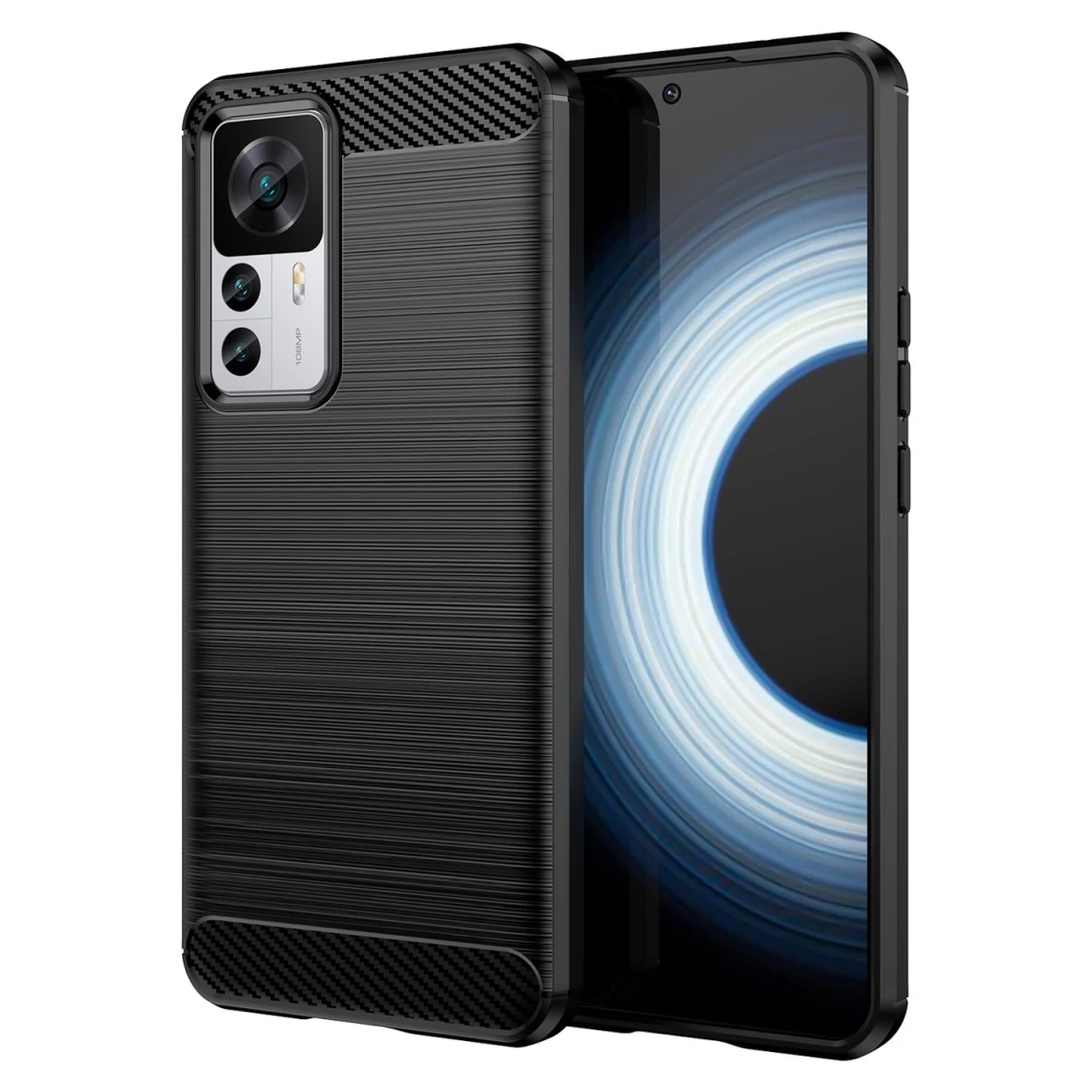 Anglinis Dėklas Xiaomi 12t Pro / Xiaomi 12t Lankstus Silikoninis Anglies Dėklas, Juodas