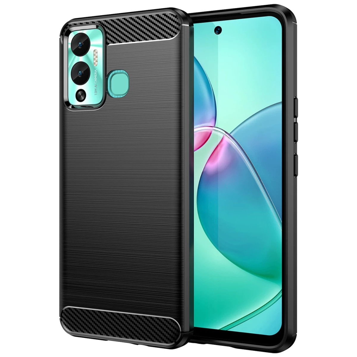 Anglinis Korpuso Dangtelis, Skirtas infinix Hot 12 Play Nfc / hot 12 Play, Juodas Lankstus Silikoninis Anglies Korpusas Anglinis Korpuso Dangtelis, Skirtas infinix Hot 12 Play Nfc / hot 12 Play, Juodas Lankstus Silikoninis Anglies Korpusas