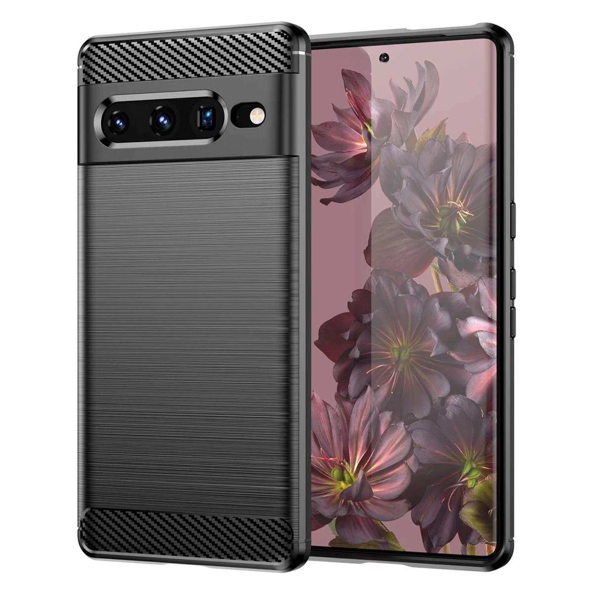 Anglinis Lankstus Dėklo Dangtelis google Pixel 7 Pro Juodas