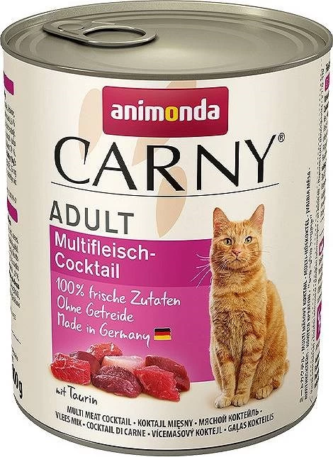 Animonda Carny Adult visavertis šlapias pašaras suaugusioms katėms, mėsos kokteilis, konservai, 800g