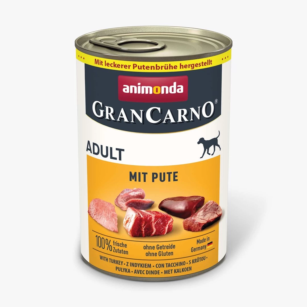 Animonda GranCarno Adult visavertis šlapias pašaras suaugusiems šunims, kalakutiena, konservai, 400g