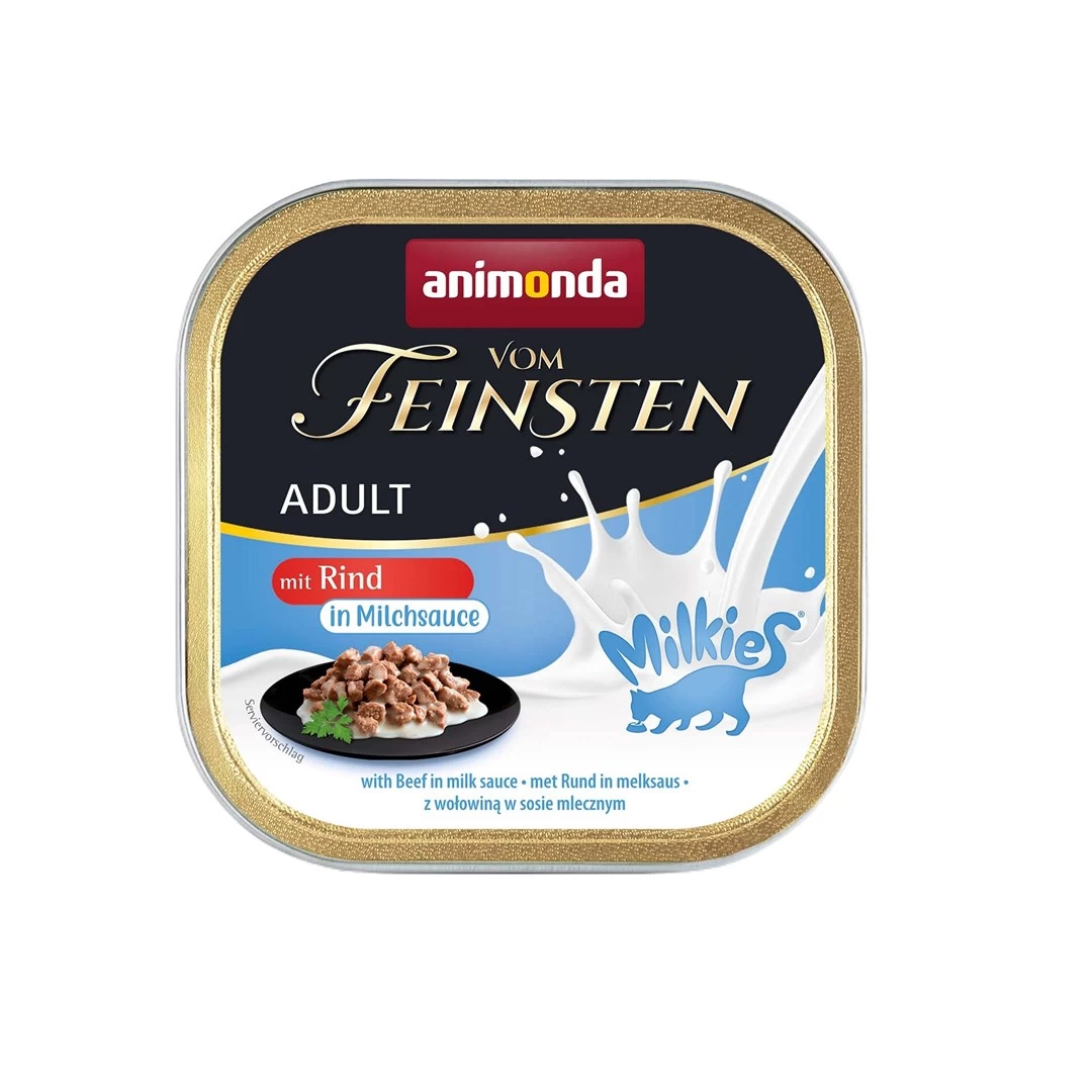 Animonda Vom Feinsten Adult visavertis šlapias pašaras suaugusioms katėms, jautiena pieno padaže, gabalėliai padaže, 100g