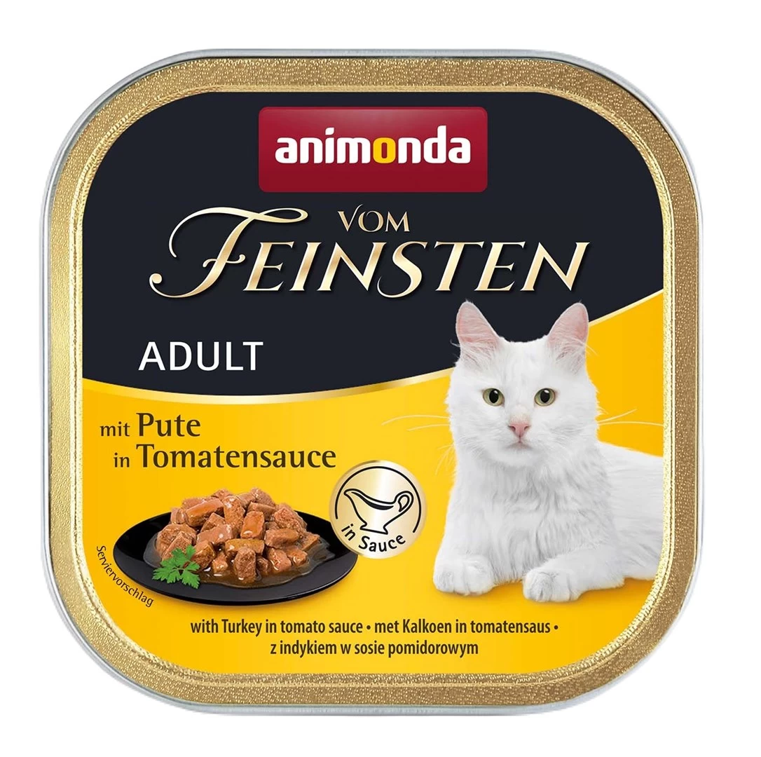 Animonda Vom Feinsten Adult visavertis šlapias pašaras suaugusioms katėms, su kalakutiena pomidorų padaže, 100g