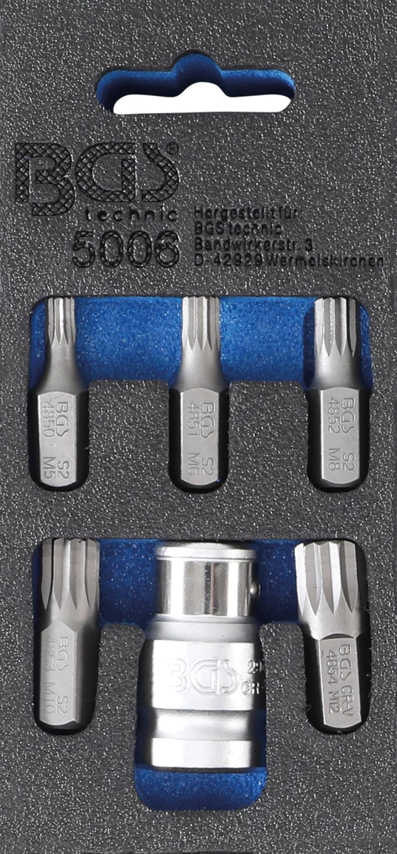 Antgalių komplektas | 10 mm (3/8) | Spline (XZN) | 6 vnt. (5006)