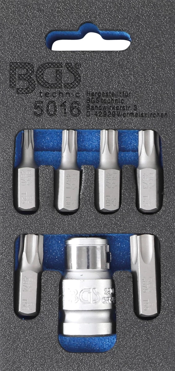 Antgalių komplektas | 10 mm (3/8) | T-Star (Torx) | 7 vnt. (5016)