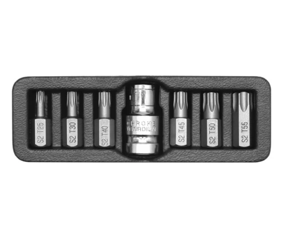 Antgalių rinkinys | 10 mm (3/8) | T-Star (Torx) | 7 vnt. (YT-0410)