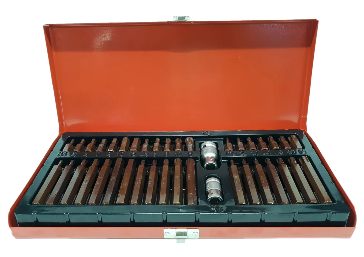 Antgalių rinkinys S2 | torx/hex/spline | 40 vnt. (H393340)