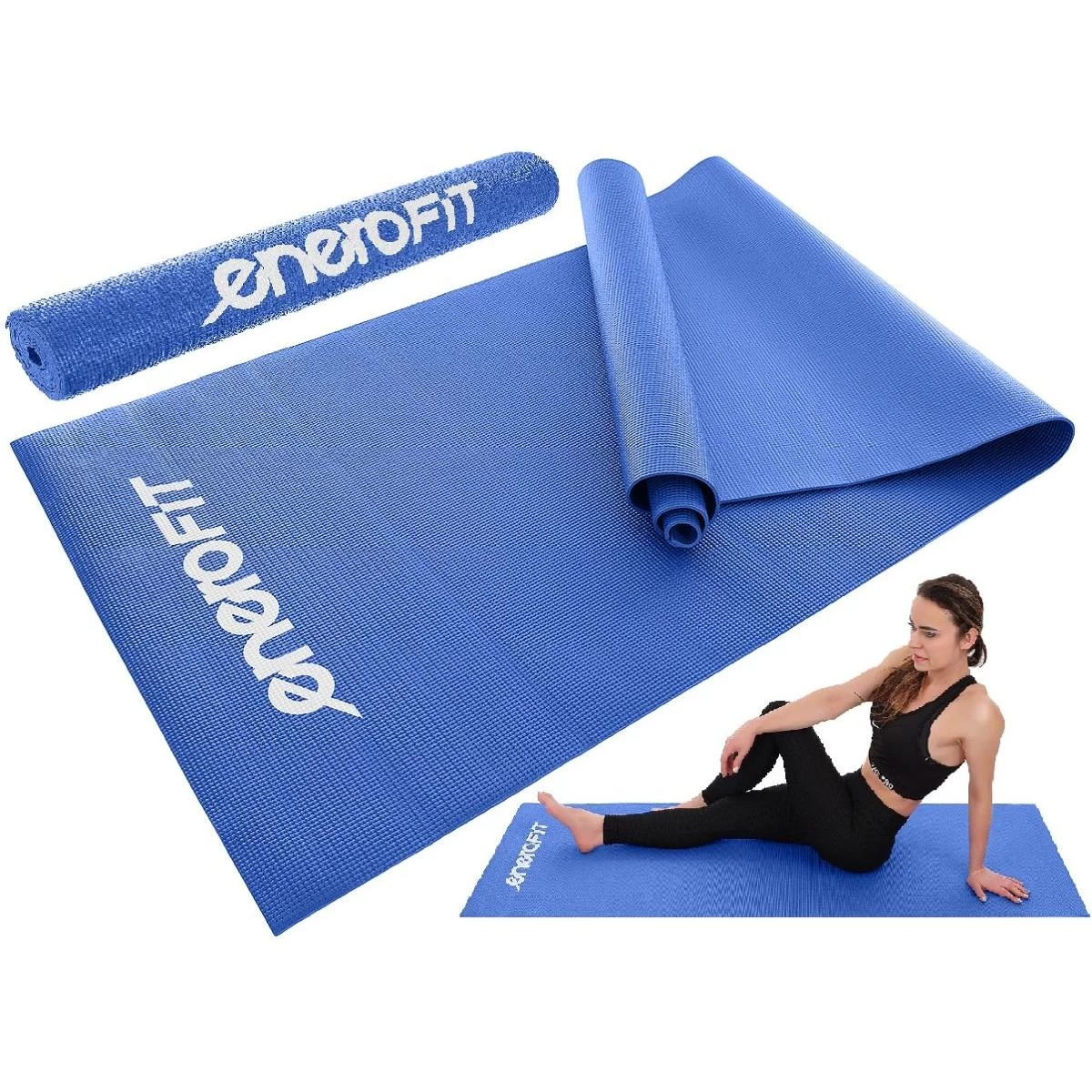 Anti-slip Yogi Mata 173x61x0,3cm Blue Enero Fit