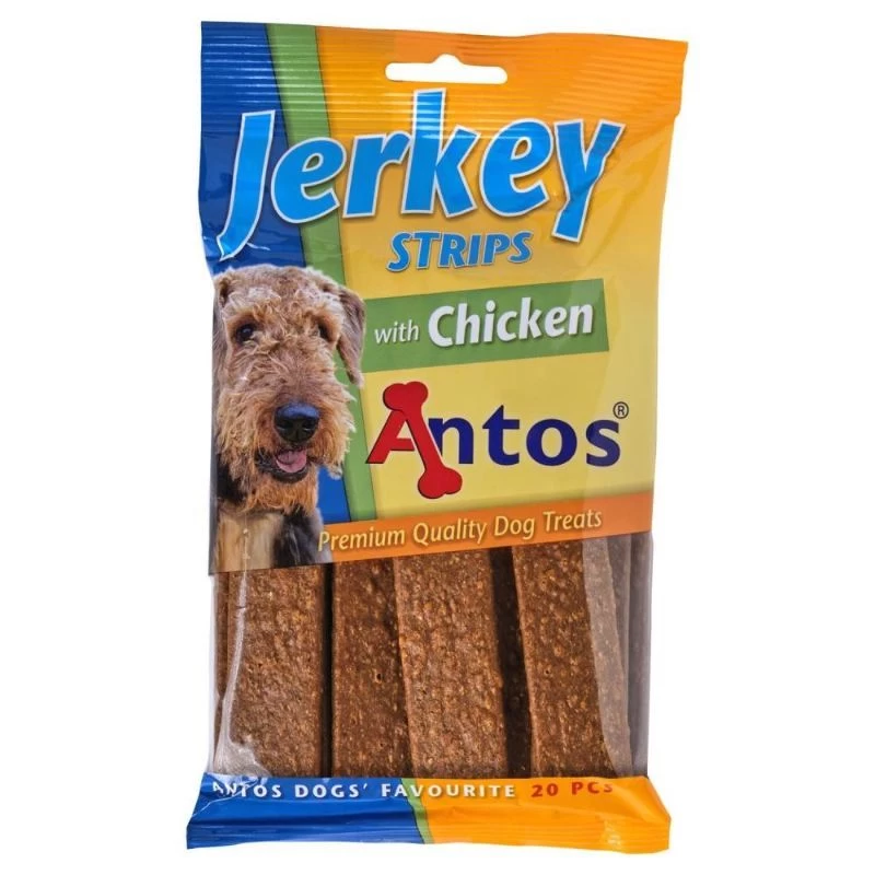 ANTOS Jerkey Strips Chicke 20vnt. plokštelės su vištiena (14), 20410P
