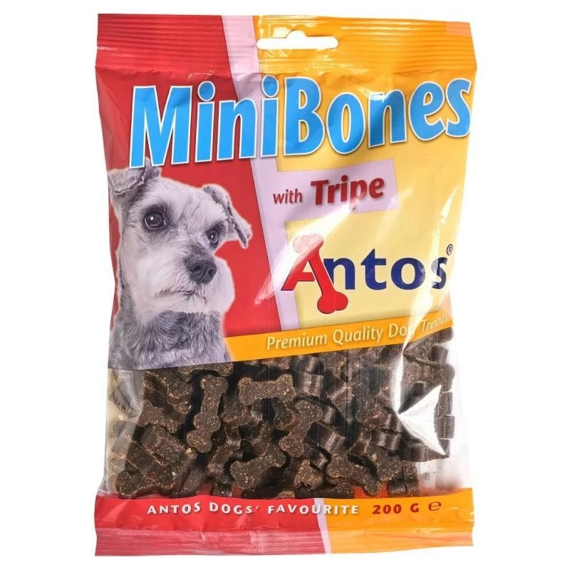 ANTOS Mini Bones Tripe maži kauliukai su žarnokais 200g (25), 10250P
