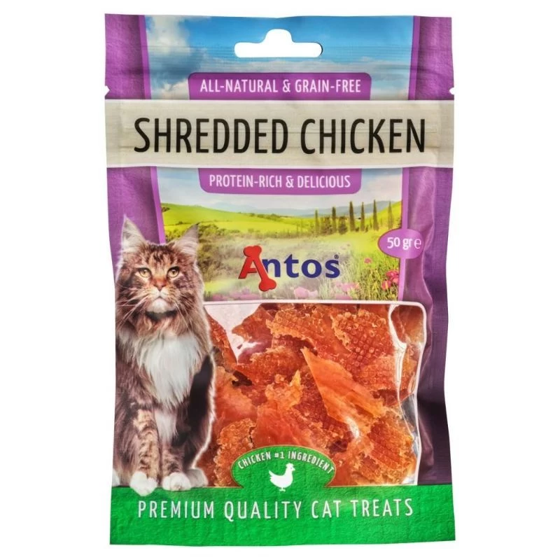 ANTOS Shredded Chicken skanėstai katėms su vištiena 50g (12), 20565P