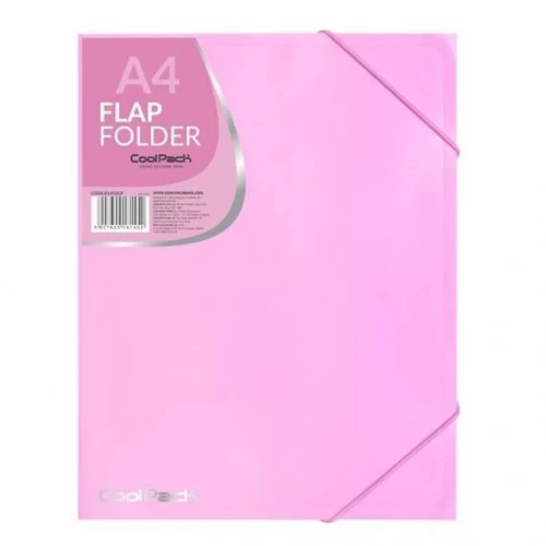 Apankas su gumelėm CoolPack , A4, plastikinis, pastelinis rožinis