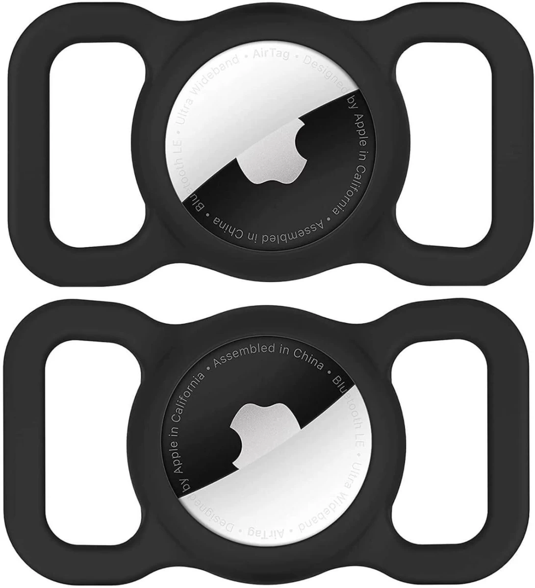apple Airtag Silikoninis Vietos Nustatymo Dėklas šuns Ar Katės Antkakliui - Juodas