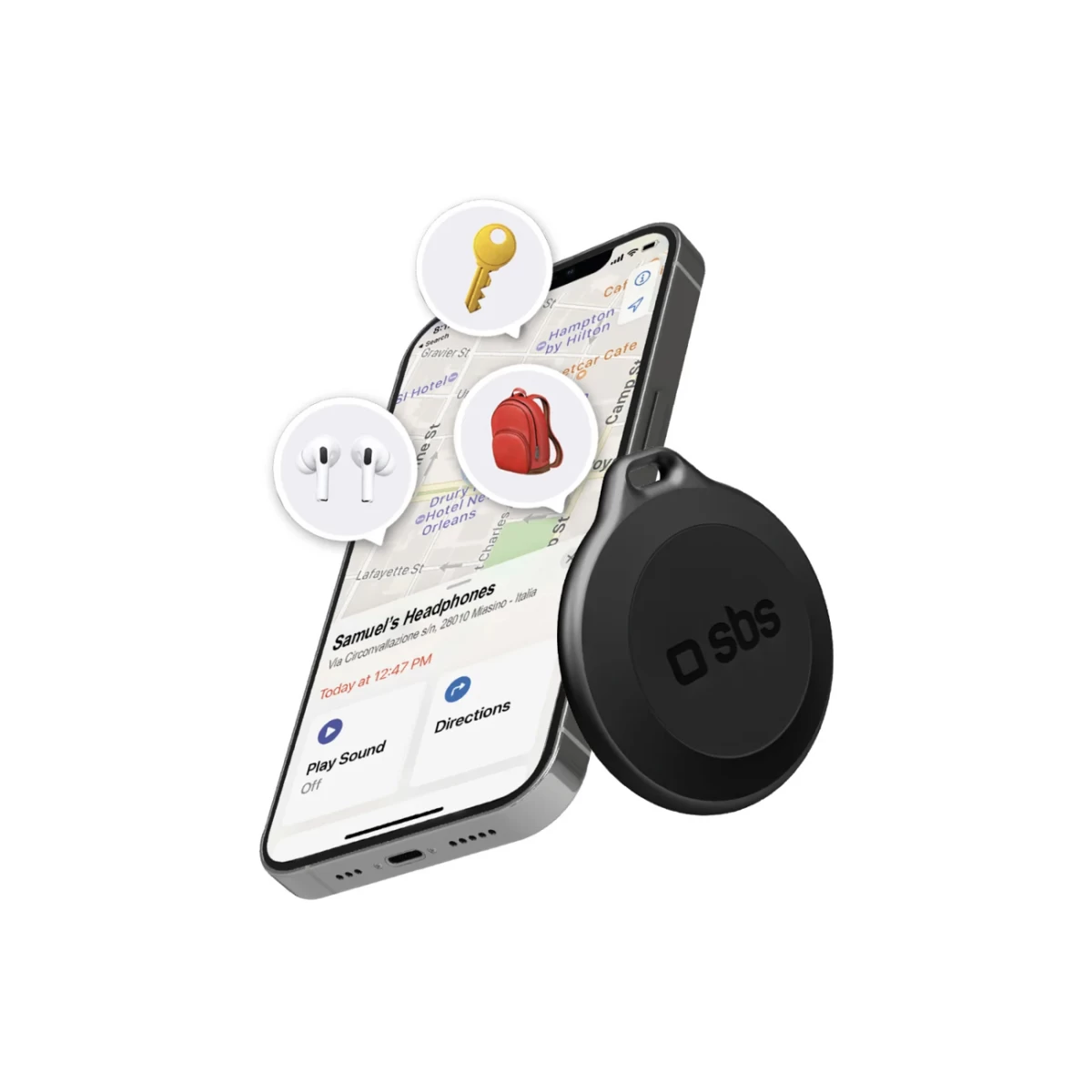 apple Find My Compatible Vandeniui Atsparus Ip65 Lokatorius track My Circle - Juodas