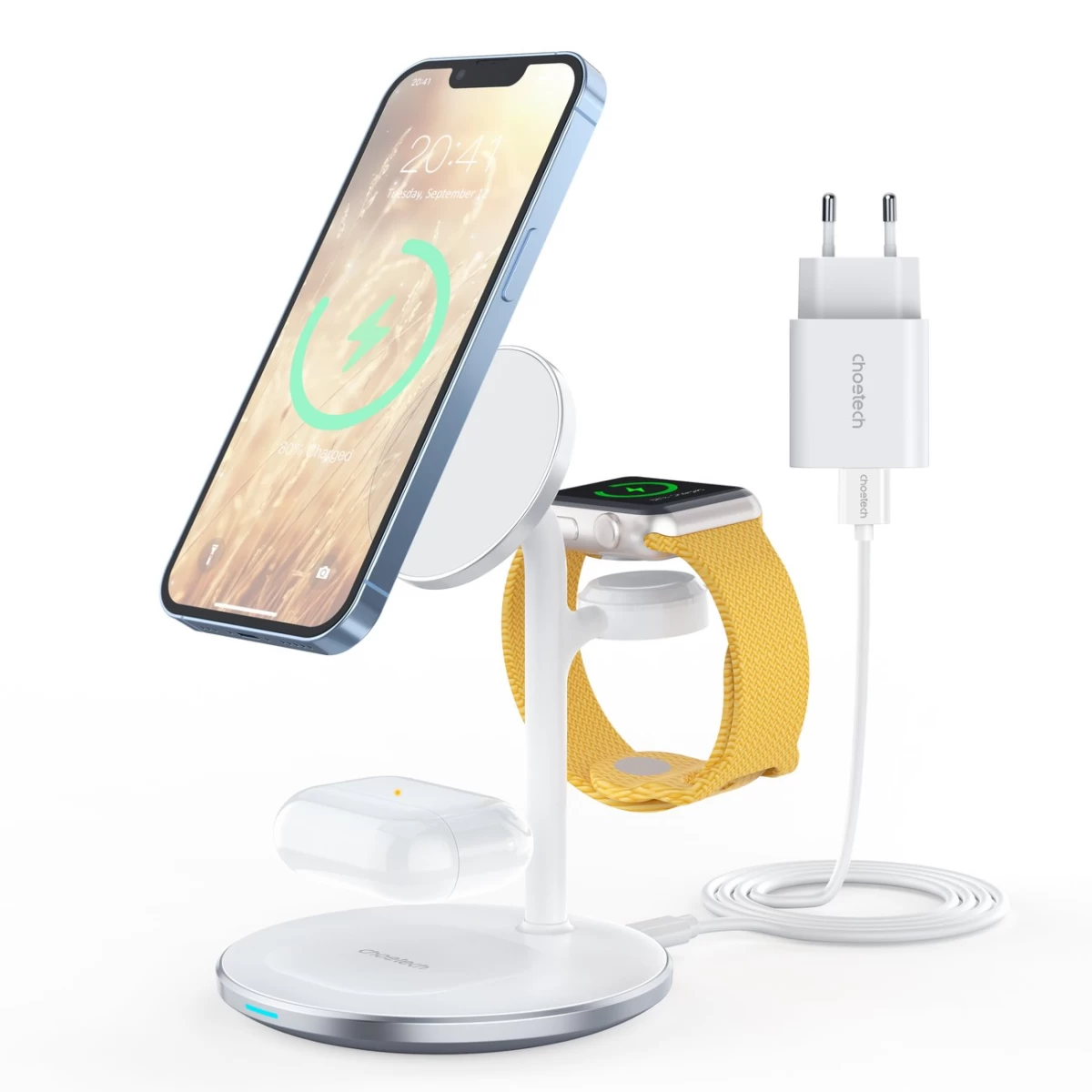 apple įkrovimo Stotelė T585-f 3in1 Iphone 12/13 Airpods Pro Watch - Balta