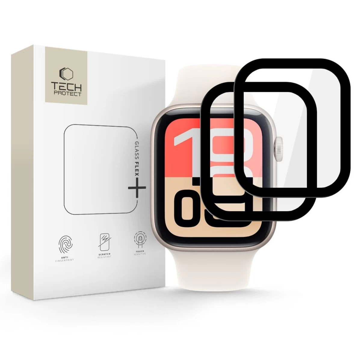 „apple Watch“ 40 Mm Apsauginis Stiklas, Juodas, „glass Flex+“ – 2 Vnt.