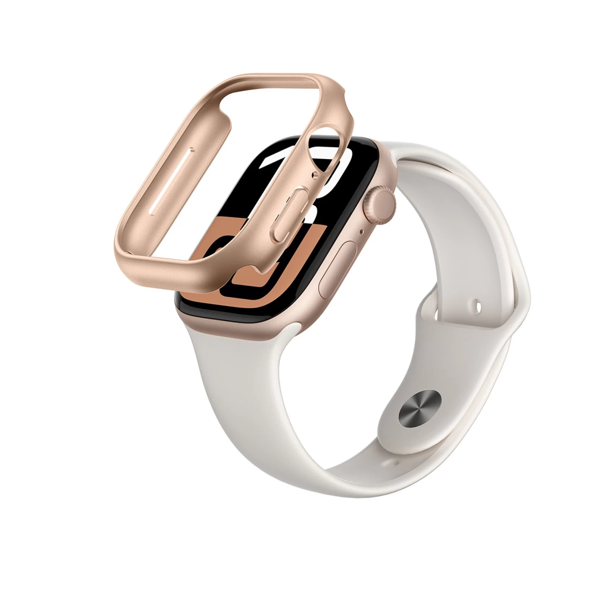 apple Watch 46 Mm Minimalaus Korpuso Dėklas - Rožinis Auksas