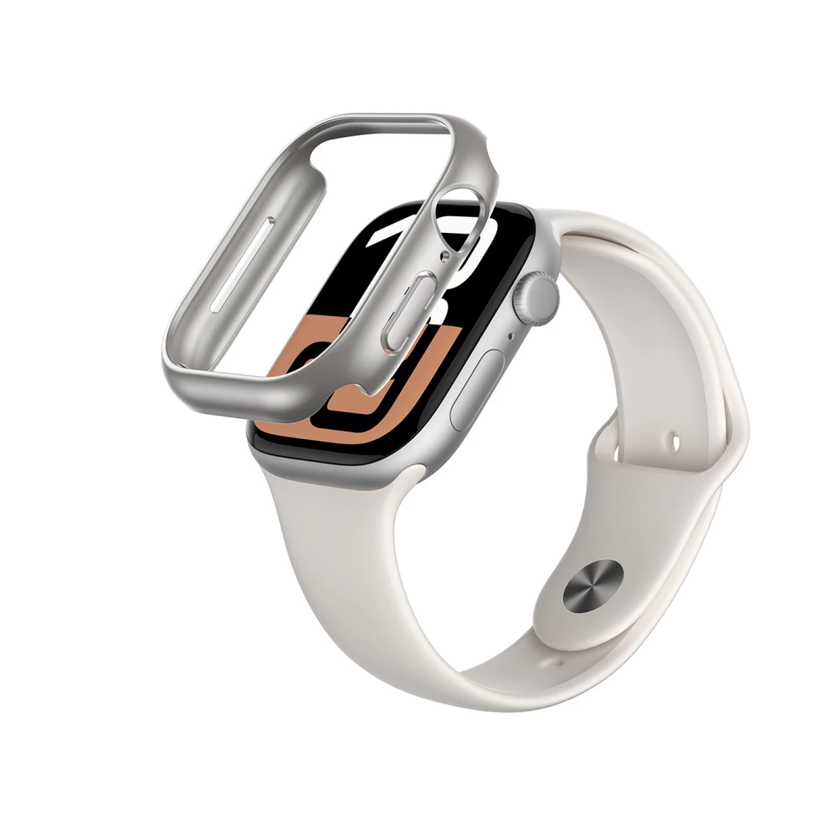 apple Watch 46 Mm Minimalaus Korpuso Dėklas - Sidabrinis