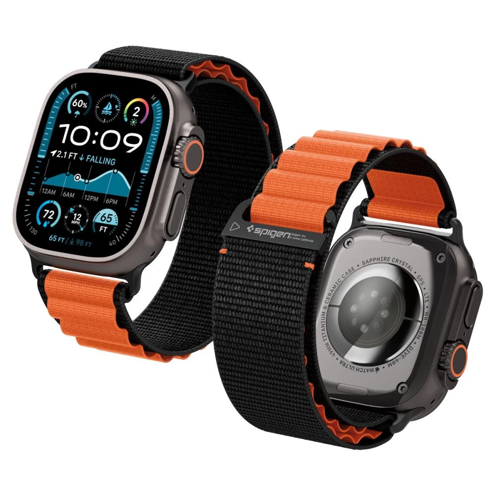 apple Watch Dirželis 44 / 45 / 46 / 49 Mm Wbf1 - Juodos Ir Oranžinės Spalvos