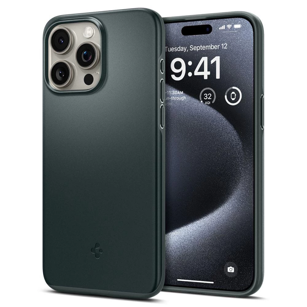 Apsauginė įmautė Iphone 15 Pro Thin Fit žalia