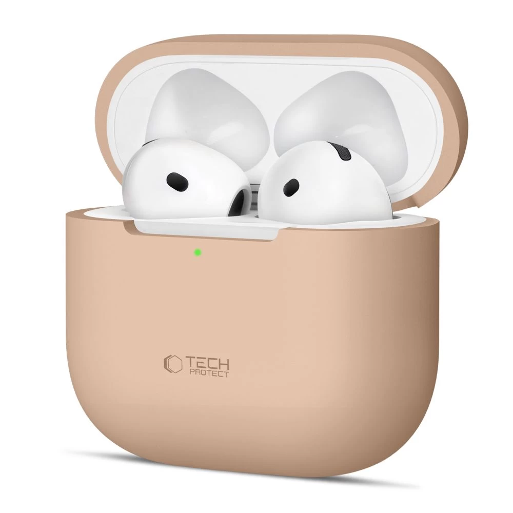 Apsauginė Silikoninė įmautė apple Airpods 4 - Smėlio Spalvos