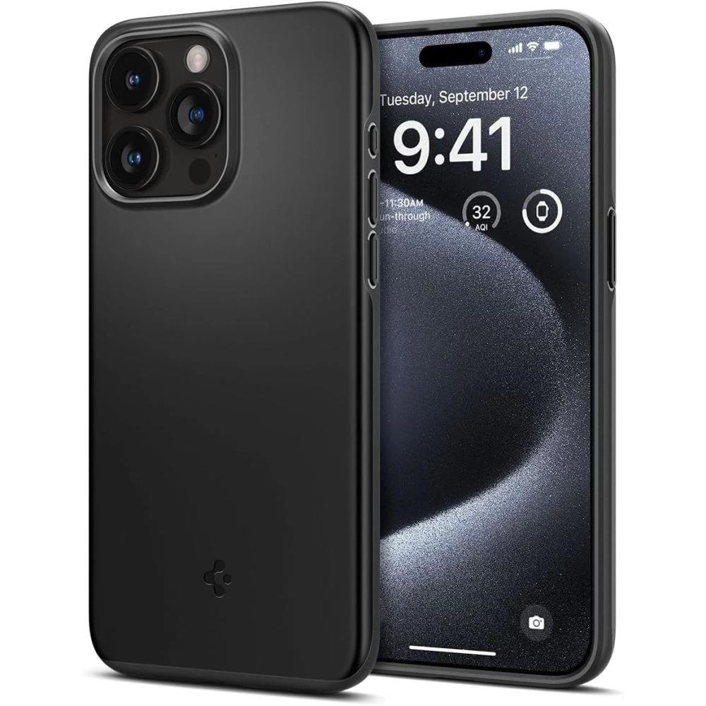 Apsauginis Dėklas Iphone 15 Pro Thin Fit Juodas