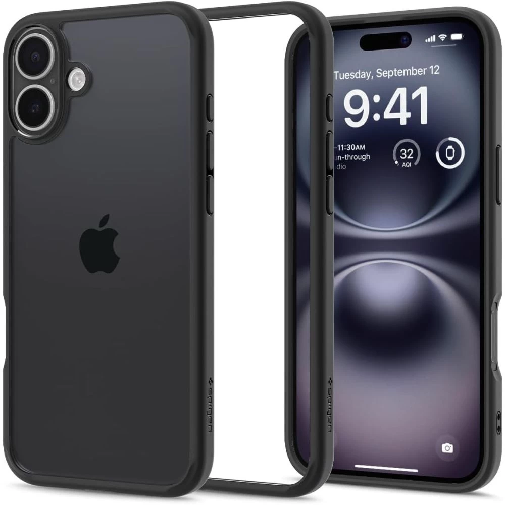 Apsauginis Dėklas iphone 16 Ultra Hybrid - Skaidrus Juodas
