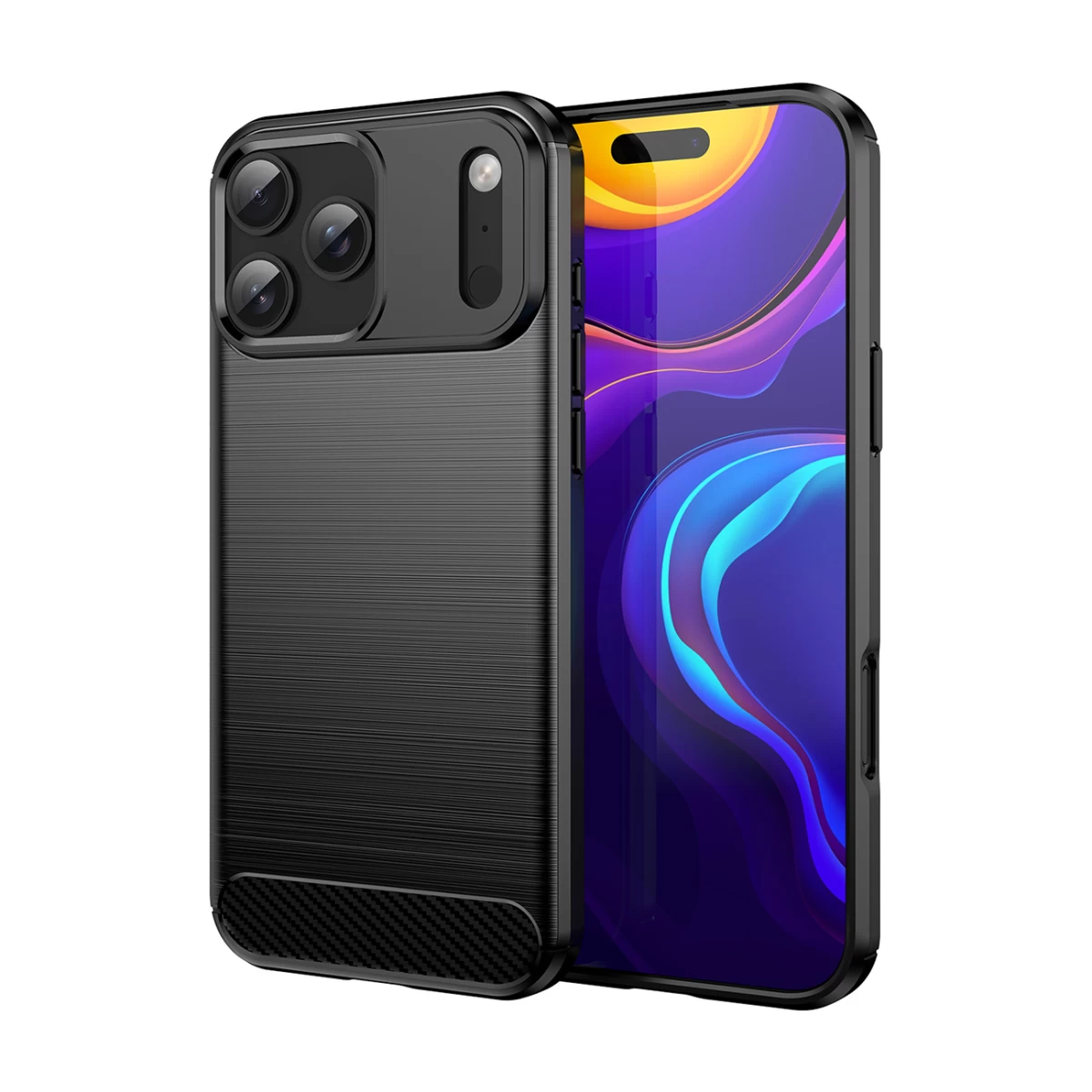 Apsauginis Dėklas iphone 17 Pro Max Carbon Case - Juodas