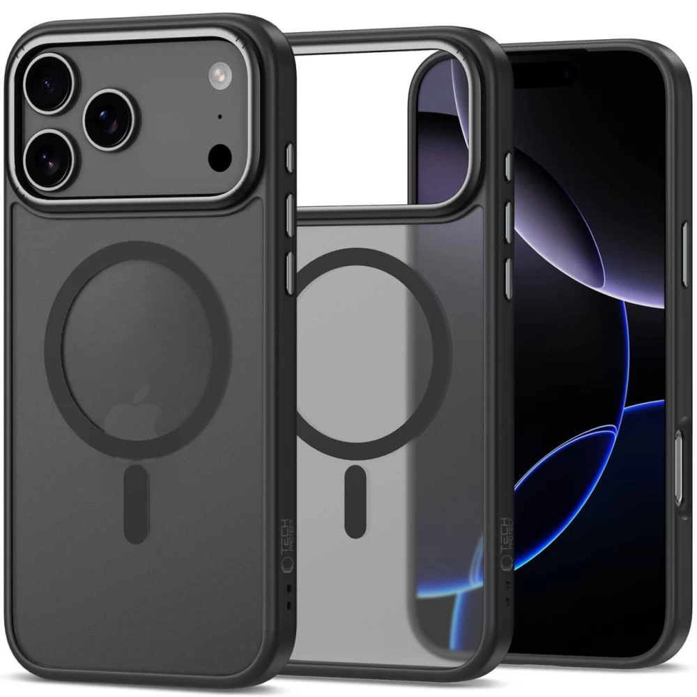 Apsauginis Dėklas iphone 17 Pro Max Magsafe Camedge - Skaidrus Matinis