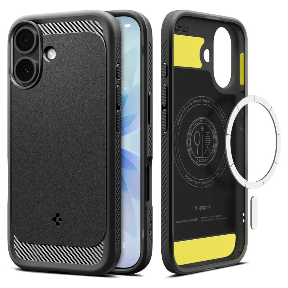Apsauginis Dėklas iphone 17 Rugged Armor Mag Magsafe - Matinės Juodos Spalvos