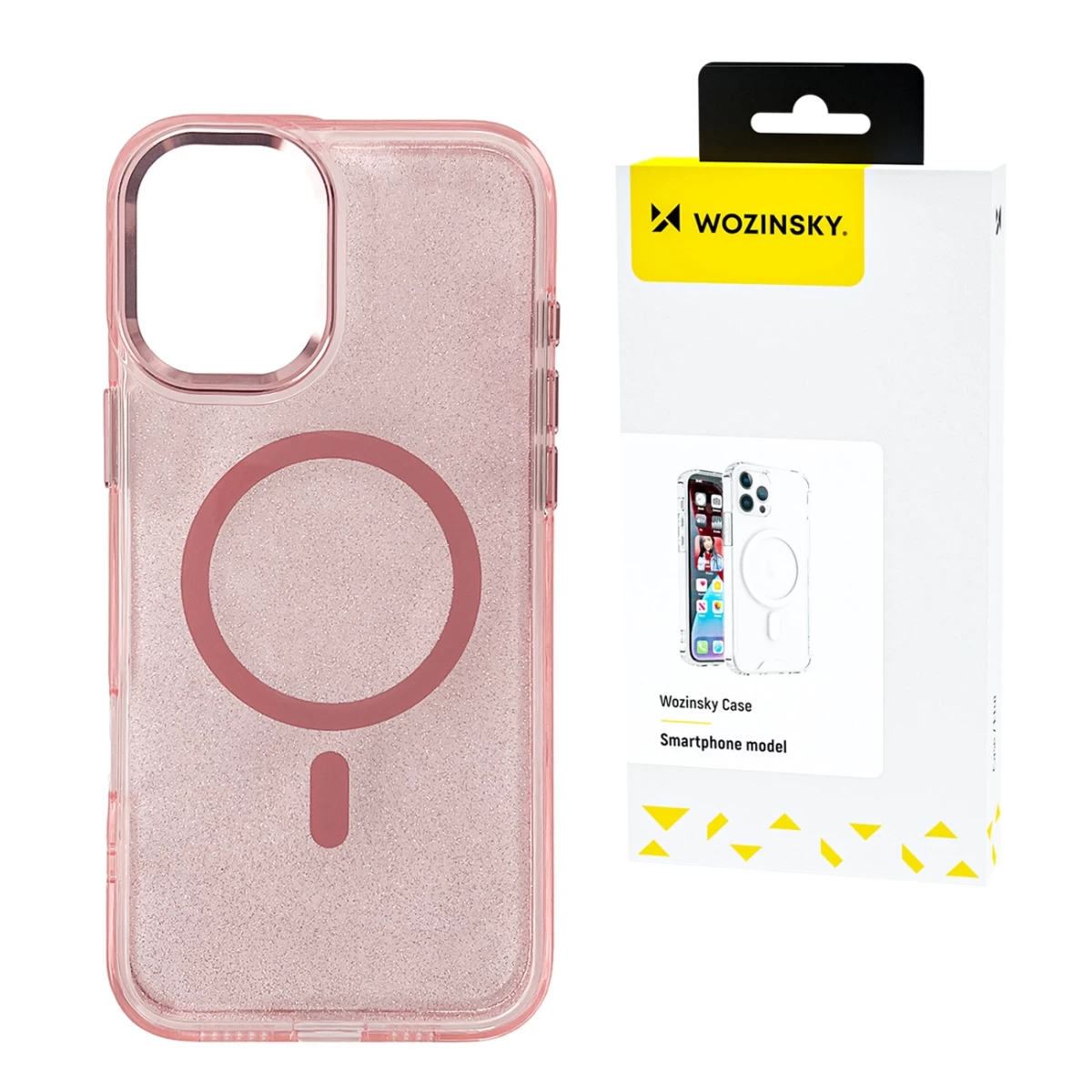 Apsauginis Dėklas samsung Galaxy S24 Fe Glitter Case Mag Safe - Rožinis Su Blizgučiais