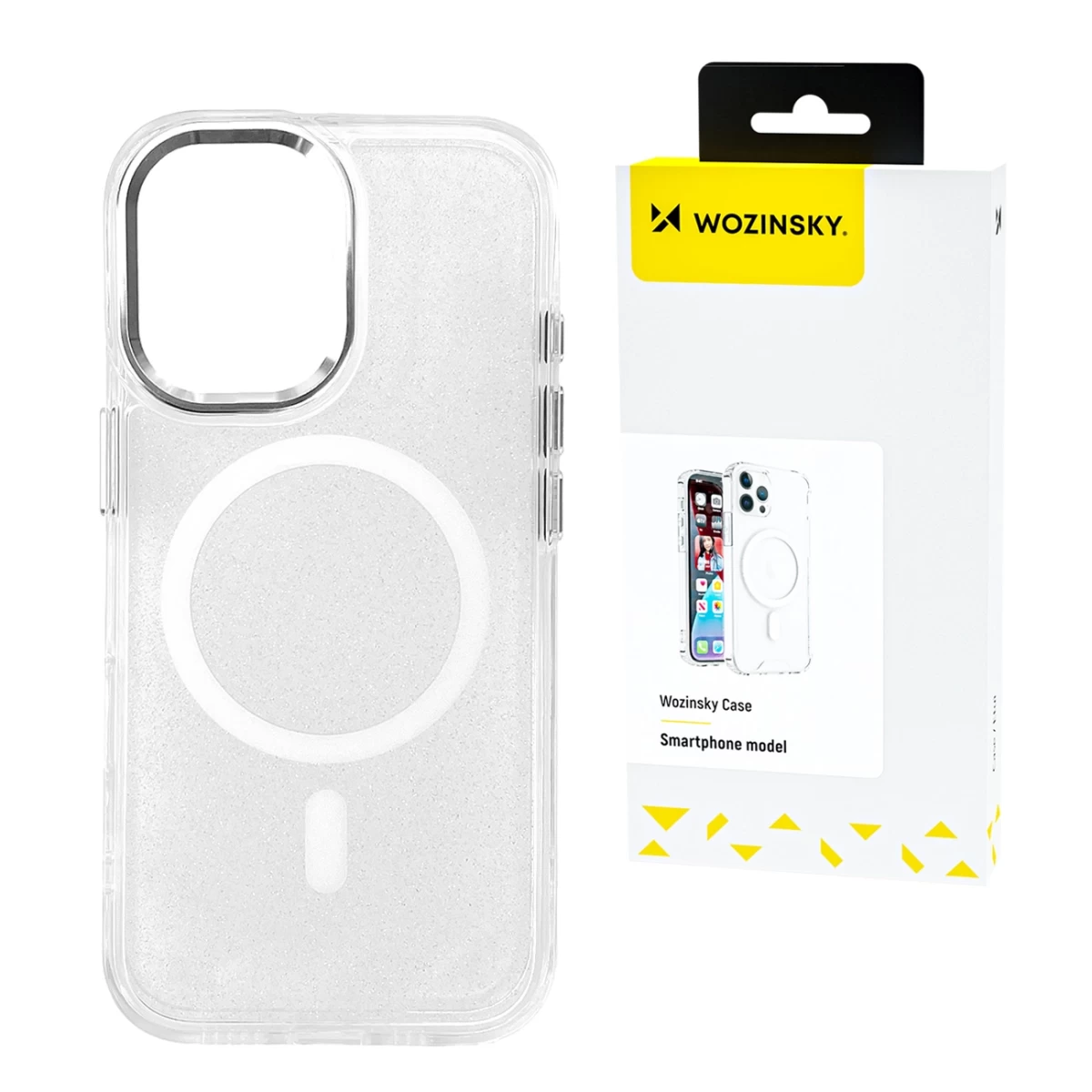Apsauginis Dėklas samsung Galaxy S24 Fe Glitter Case Mag Safe - Skaidrus Su Blizgučiais