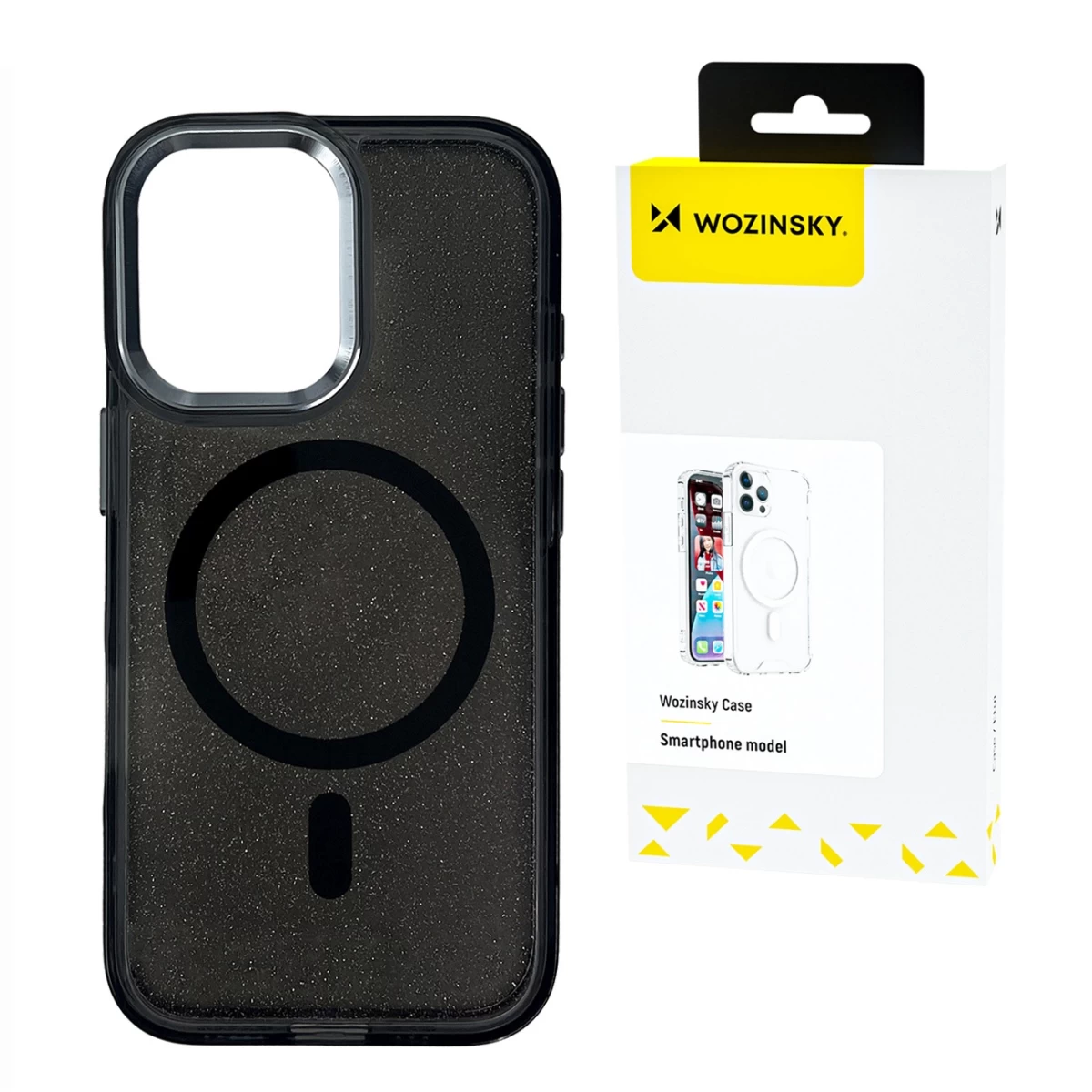 Apsauginis Dėklas samsung Galaxy S24 Fe Glitter Case Magsafe - Juodas Su Blizgučiais