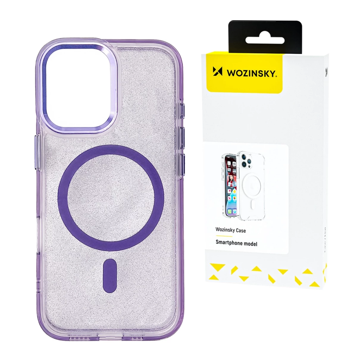 Apsauginis Dėklas samsung Galaxy S24 Fe Glitter Case Magsafe - Violetinis Su Blizgučiais