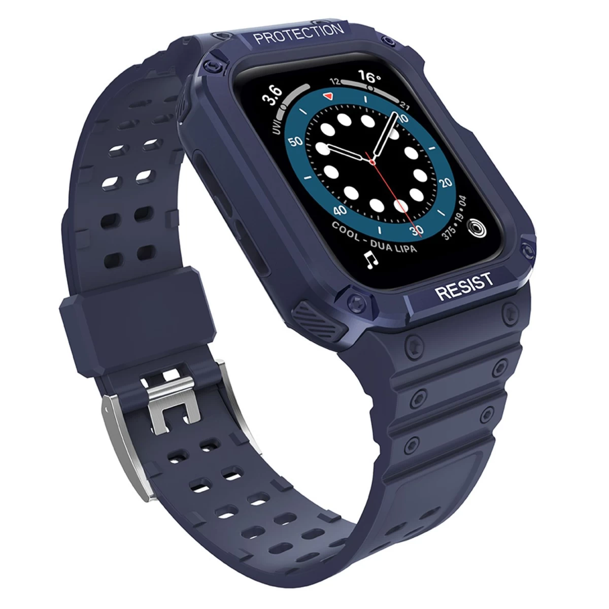 Apsauginis Dirželio Dirželio Dėklas Su Dirželiu apple Watch 7 / 6 / 5 / 4 / 3 / 2 / Se (41 / 40 / 38 Mm) šarvo Apsauginis Dangtelis Laikrodžiui Mėlynos Spalvos
