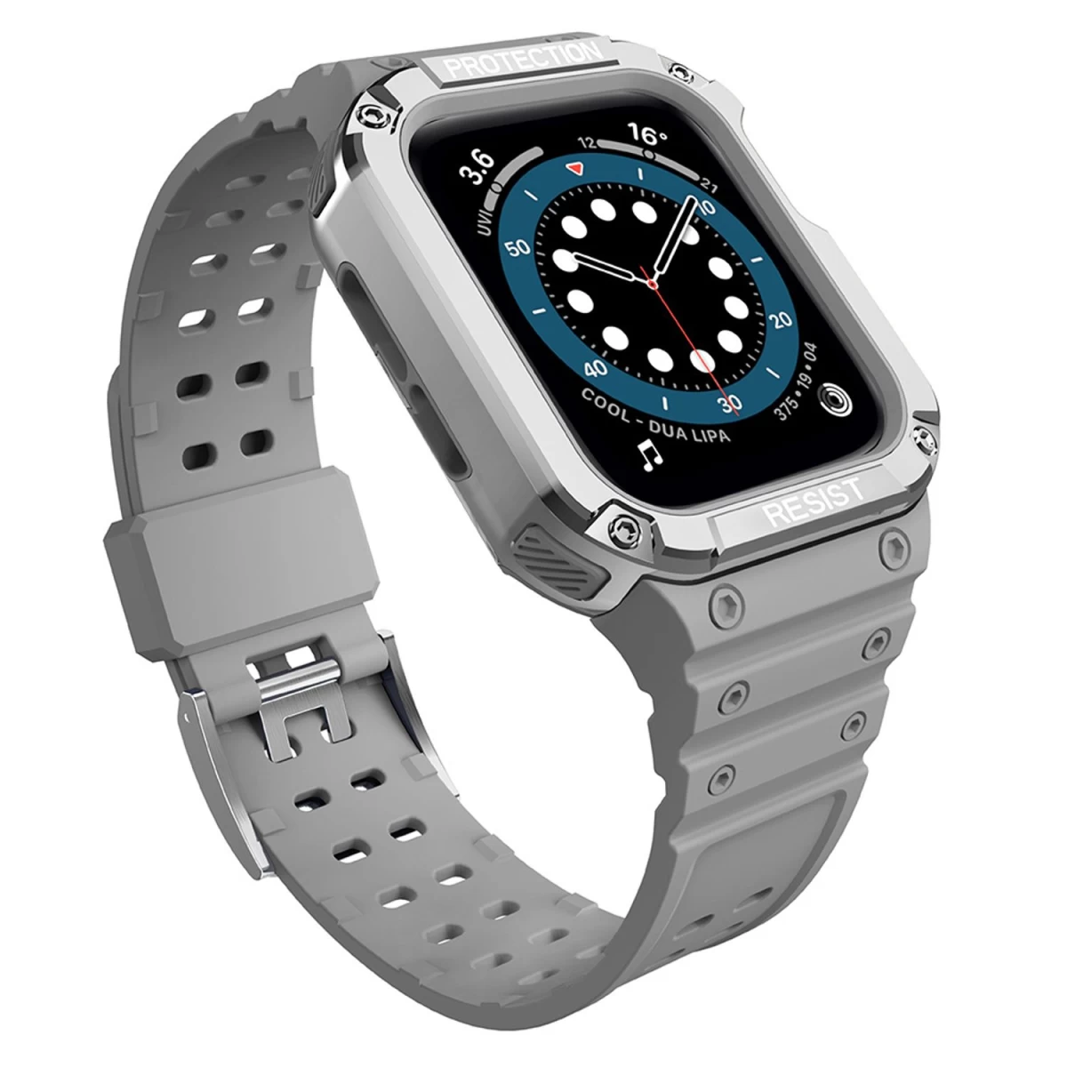 Apsauginis Dirželis Su Dėklu apple Watch 7 / 6 / 5 / 4 / 3 / 2 / Se (41 / 40 / 38 Mm) šarvuotas Laikrodžio Dėklas Pilkas / Sidabrinis Apsauginis Dirželis Su Dėklu apple Watch 7 / 6 / 5 / 4 / 3 / 2 / Se (41 / 40 / 38 Mm) šarvuotas Laikrodžio Dėklas Pilkas / Sidabrinis