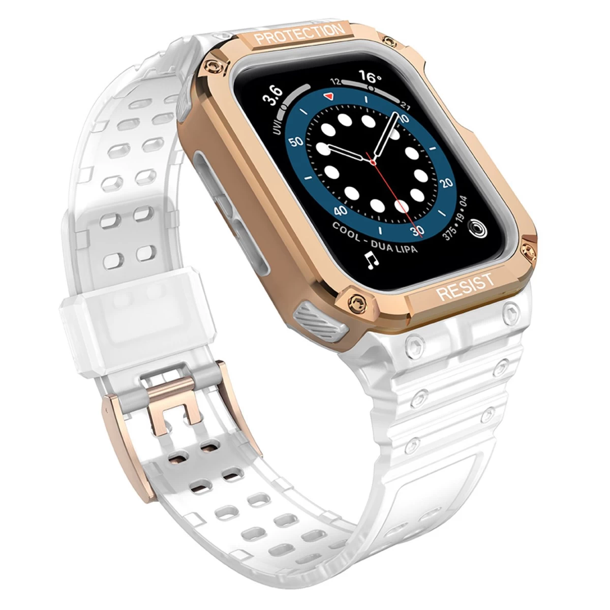 Apsauginis Dirželis Su Dėklu apple Watch 7 / 6 / 5 / 4 / 3 / 2 / Se (45 / 44 / 42 Mm) šarvuotas Laikrodžio Dangtelis Baltas / Rožinis Auksas Apsauginis Dirželis Su Dėklu apple Watch 7 / 6 / 5 / 4 / 3 / 2 / Se (45 / 44 / 42 Mm) šarvuotas Laikrodžio Dangtelis Baltas / Rožinis Auksas