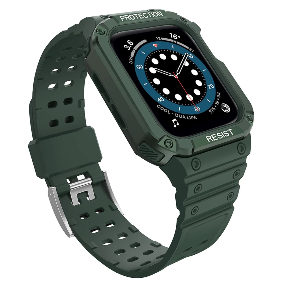 Apsauginis Dirželis Su Dėklu apple Watch 7 / 6 / 5 / 4 / 3 / 2 / Se (45 / 44 / 42 Mm) šarvuotas Laikrodžio Dėklas žalias Apsauginis Dirželis Su Dėklu apple Watch 7 / 6 / 5 / 4 / 3 / 2 / Se (45 / 44 / 42 Mm) šarvuotas Laikrodžio Dėklas žalias