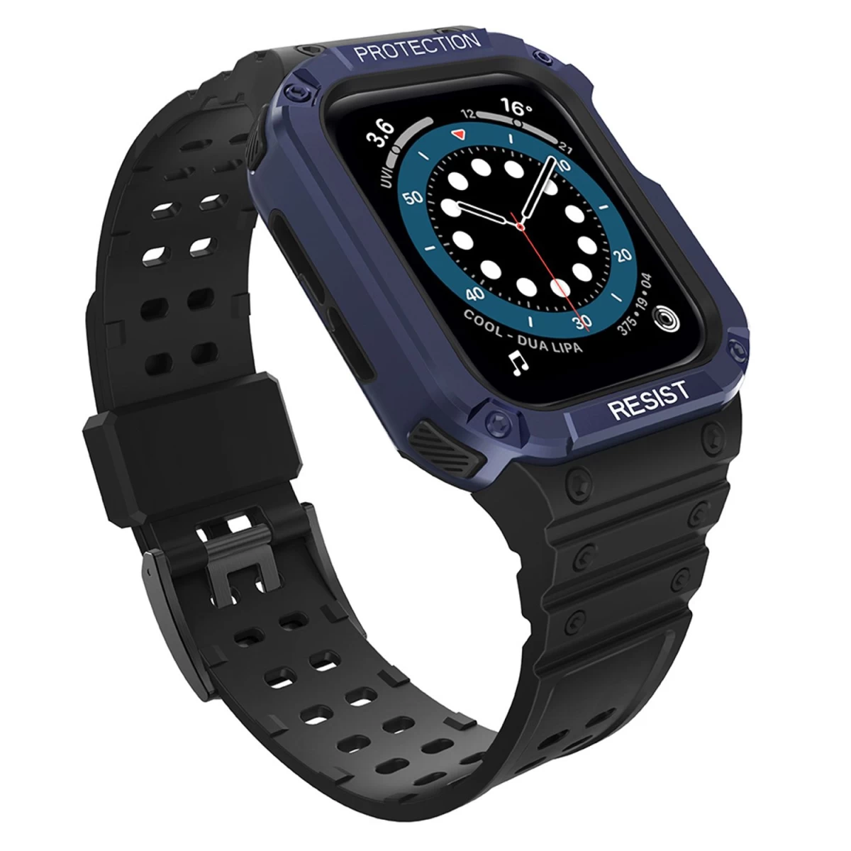 Apsauginis Dirželis Su Dėklu, Skirtas Apple Watch 7 / 6 / 5 / 4 / 3 / 2 / Se (41 / 40 / 38 Mm), šarvuotas Laikrodžio Dėklas, Juodas / Mėlynas Apsauginis Dirželis Su Dėklu, Skirtas Apple Watch 7 / 6 / 5 / 4 / 3 / 2 / Se (41 / 40 / 38 Mm), šarvuotas Laikrodžio Dėklas, Juodas / Mėlynas