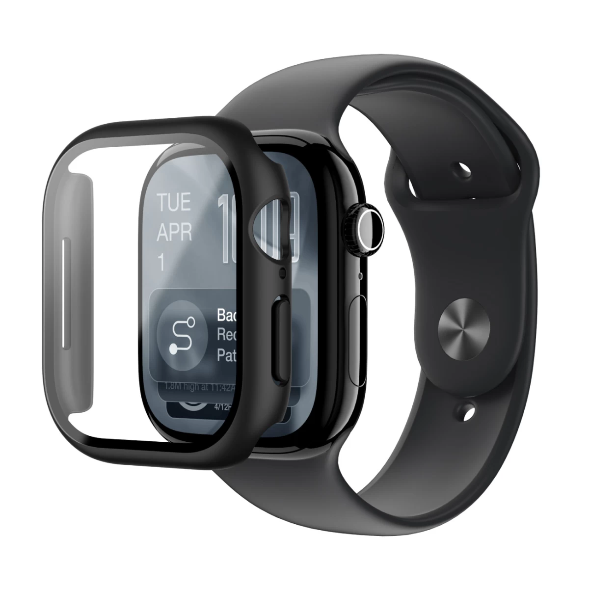 Apsauginis Stiklas Su Dėklu, Skirtas apple Watch Series 11 42 Mm radix - Juodas