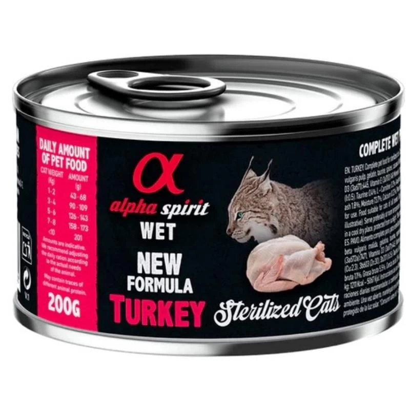 A/S WET konservas sterilizuotoms katėms su kalakutiena 200g 6vnt, A40250732
