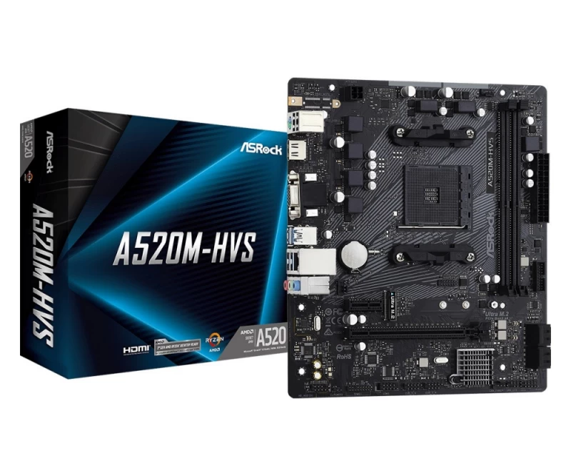 Asrock A520m-hvs (socket Am4 / Micro Atx) Pagrindinė Plokštė