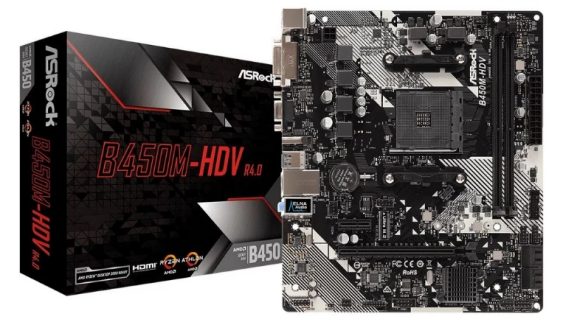 Asrock B450m-hdv R4.0 Motininė Plokštė (socket Am4 / Micro Atx)