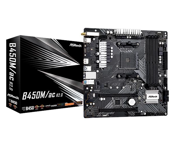 Asrock B450m/ac R2.0 Motininė Plokštė (socket Am4 / Micro Atx)