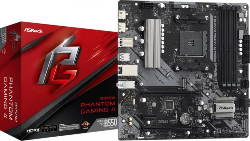 Asrock B550m Phantom Gaming 4 Motininė Plokštė (socket Am4 / Micro Atx)