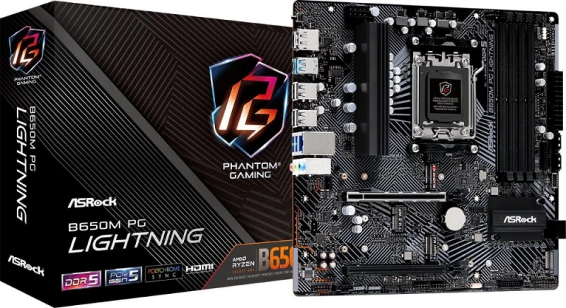 Asrock B650m Pg Lightning Motininė Plokštė (socket Am5 / Micro Atx)